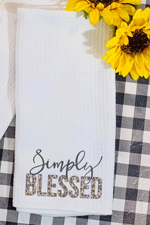 Simply Blessed Waffle Kitchen Towel