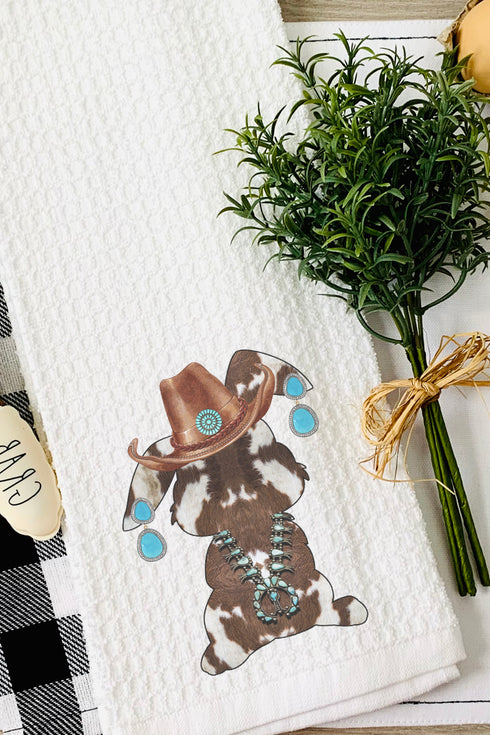 Western Rabbit Cowhide Waffle Kitchen Towel