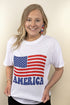 America Flag Puff Vinyl Dri-Power 50/50 Tee