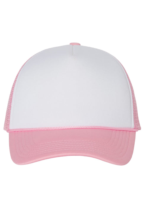 Hot Pink Mama Varsity Puff Vinyl Foam Mesh Back Trucker Cap