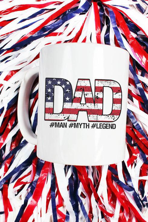 American Flag Dad White Mug