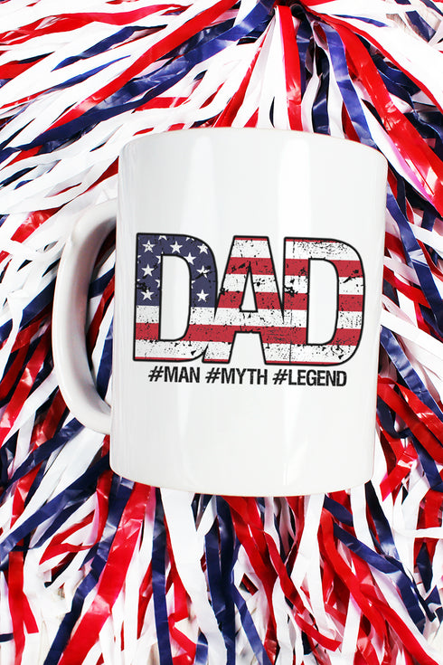 American Flag Dad White Mug