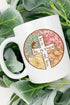 Circle Cross He Is Risen White Mug