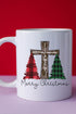 Cross Trees Merry Christmas Jesus White Mug