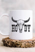 Howdy Steer White Mug