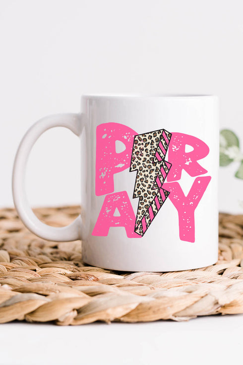 Pray Bolt White Mug