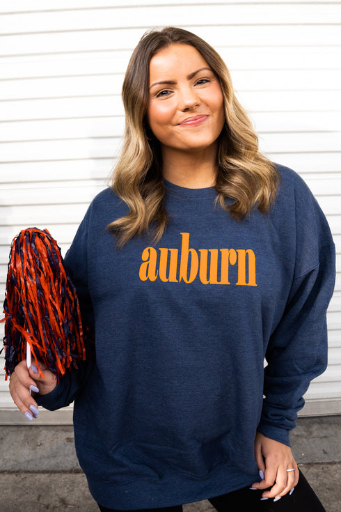 Auburn Textured Vinyl Unisex Fleece Crew