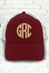 Maroon and White Washed Trucker Cap