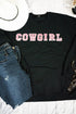 Cowgirl Pink Sparkle Patch Heavy-weight Crew Sweatshirt