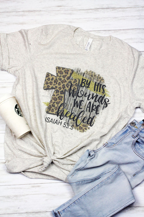 By His Wounds Tri-Blend Short Sleeve Tee