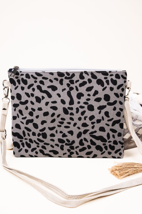 Summer Rush Crossbody Clutch, Gray