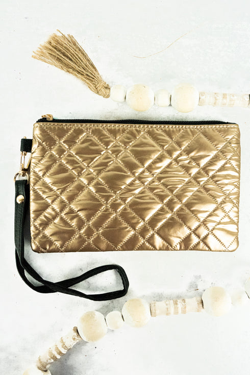 The Verona Wristlet Pouch, Gold