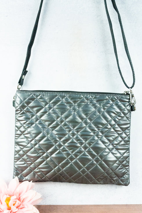 The Verona Crossbody Clutch, Hematite