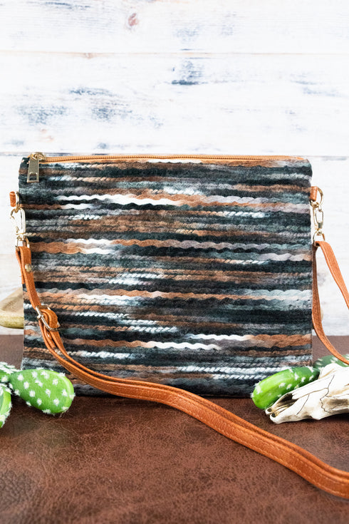 Sweater Weather Crossbody Clutch, Brown