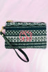 Nordic Winter Wristlet Pouch, Black