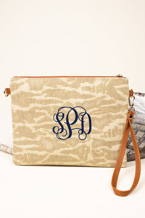 Hidden Hills Beige Crossbody Clutch