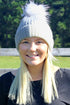 Cortina Colorblock Pom Pom Beanie, Gray