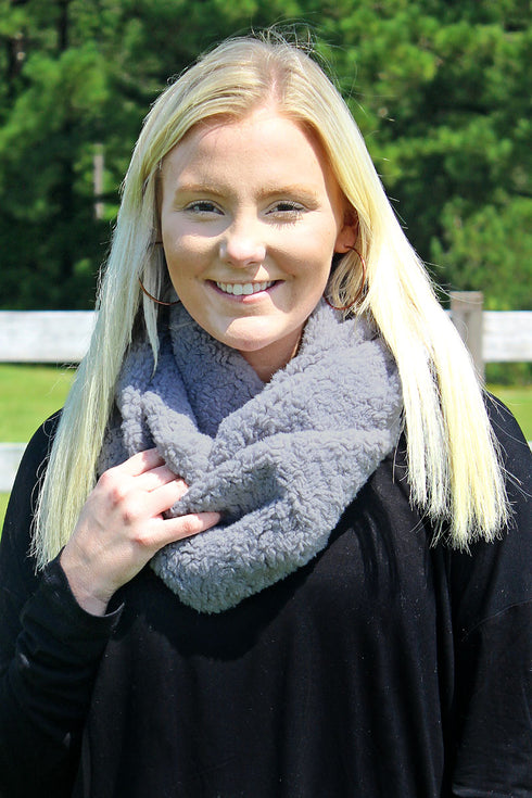 Winter Park Sherpa Infinity Scarf, Gray