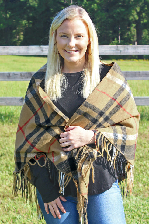 Elk Mountain Triangle Scarf, Beige