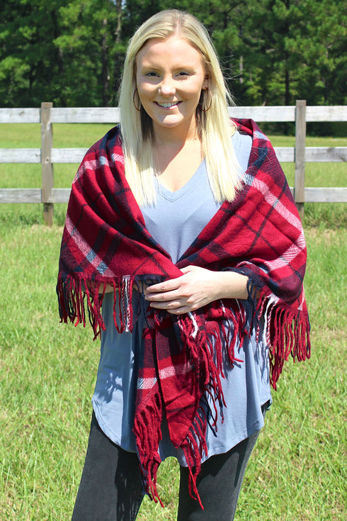 Elk Mountain Triangle Scarf, Red