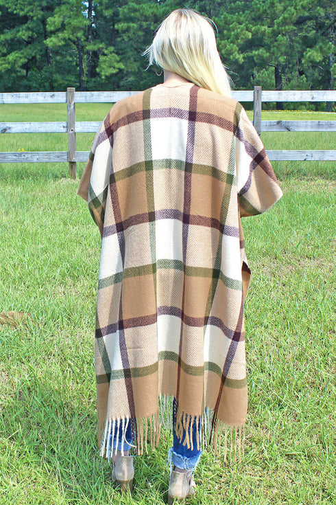 Out The Window Ruana, Beige