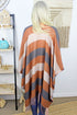 Salem Stripes Ruana, Rust