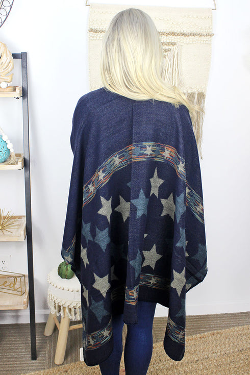 Written In The Stars Ruana, Navy