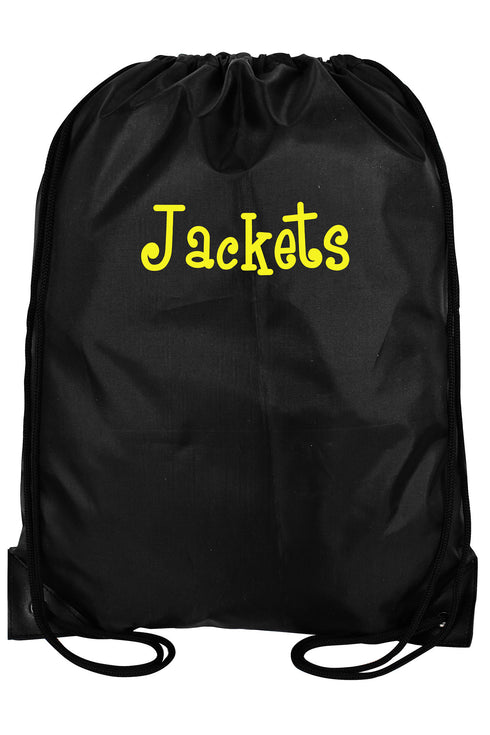 Black Flat Drawstring Backpack