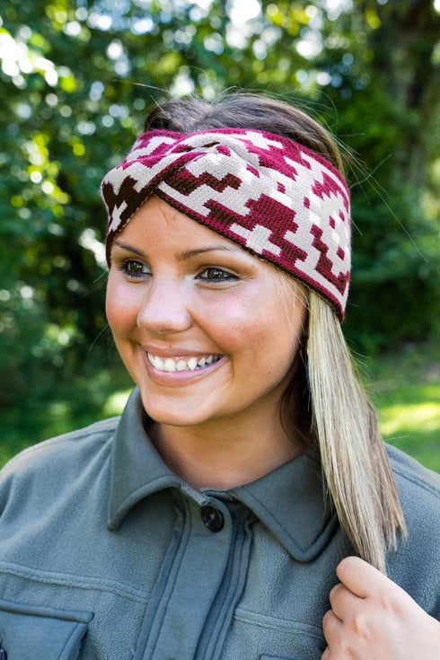 Moab Valley Knit Headwrap, Burgundy