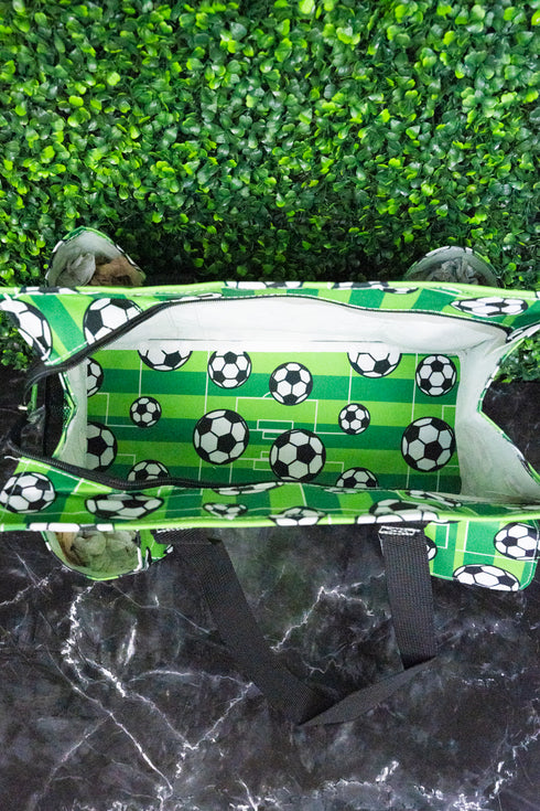 Here For The Goals Utility Tote with Black Trim