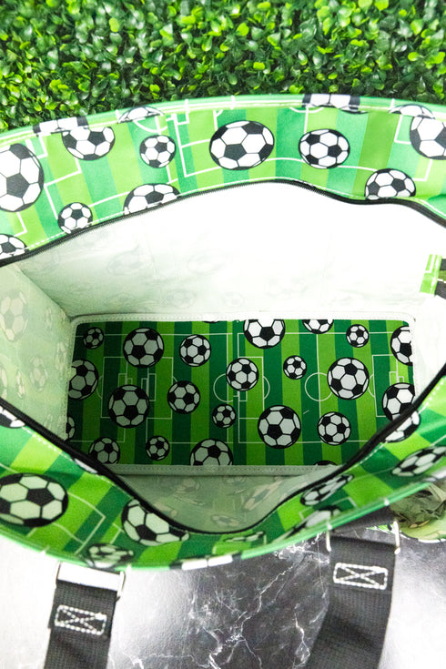 Here For The Goals with Black Trim Large Organizer Tote