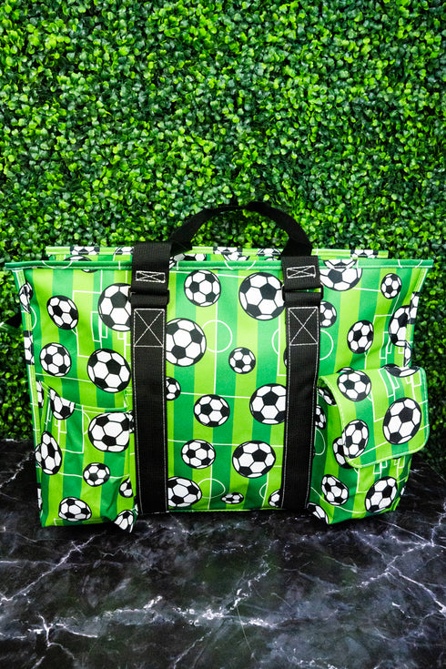Here For The Goals with Black Trim Large Organizer Tote