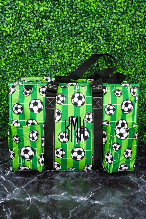 Here For The Goals with Black Trim Large Organizer Tote