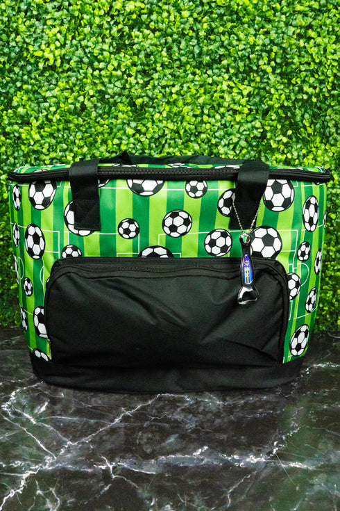 Here For The Goals and Black Cooler Tote with Lid