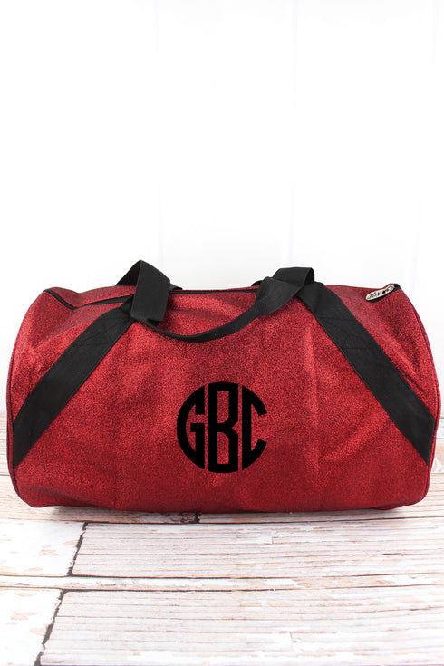 Red Glitz & Glam Barrel Duffle Bag 18"