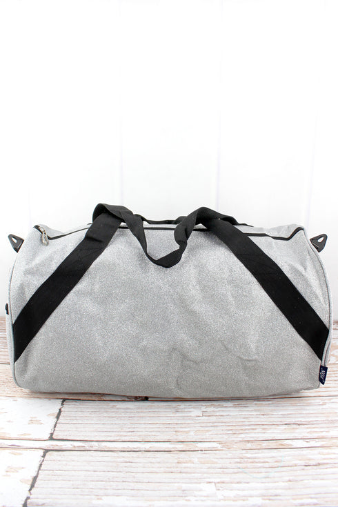 Silver Glitz & Glam Barrel Duffle Bag 18"