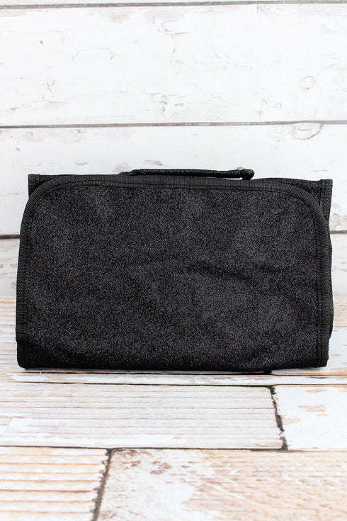 Black Glitz & Glam Roll Up Cosmetic Bag