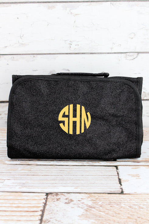 Black Glitz & Glam Roll Up Cosmetic Bag