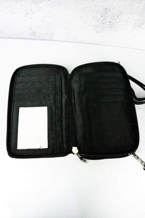 Black Glitz & Glam Crossbody Organizer Clutch