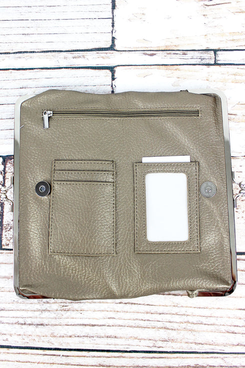 Twice as Nice Clutch Wallet in Dark Silver