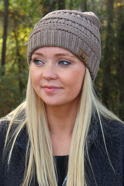 Campfire Cozy Beanie, Taupe