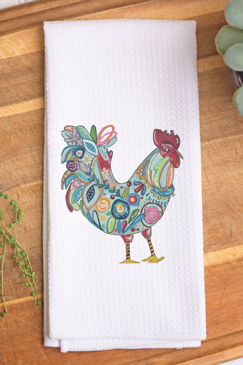 Funky Chicken Waffle Kitchen Towel