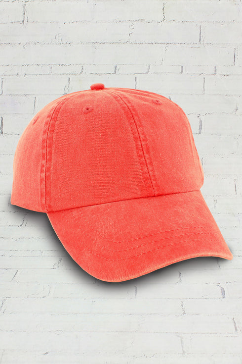 Washed Coral Baseball Cap