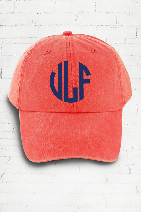 Washed Coral Baseball Cap