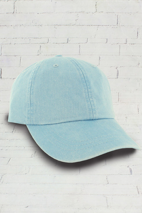 Washed Light Blue Baseball Cap