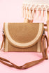 Myrtle Beach Taupe Straw Envelope Crossbody Clutch