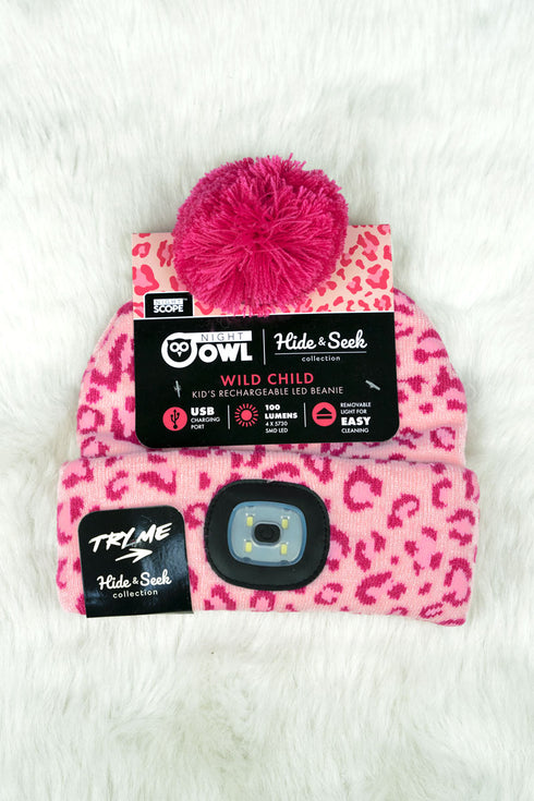 Kid's Wild Child Night Owl Hide & Seek LED Beanie