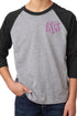 Next Level Youth 3/4 Sleeve Raglan, Black/Dark Gray Heather *Personalize It