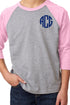 Next Level Youth 3/4 Sleeve Raglan, Lilac/Dark Gray Heather *Personalize It