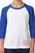 Next Level Youth 3/4 Sleeve Raglan, Royal/White *Personalize It